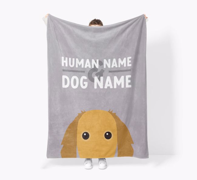 Human & Dog Name: Personalised {breedFullName} Premium Sherpa Fleece Blanket